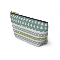 Ribbon Candy Accessory Pouch w T-bottom in Aqua